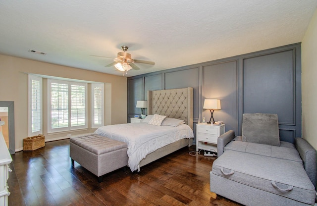 6711 Pebble Beach Dr, Houston, TX 77069 - bedroom featuring dark wood-type flooring and a ceiling fan