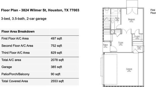 3824 Wilmer St, Houston, TX 77003 - view of layout