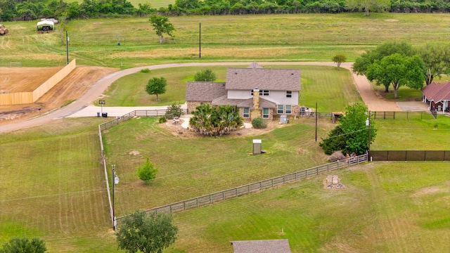 aerial view with a rural view