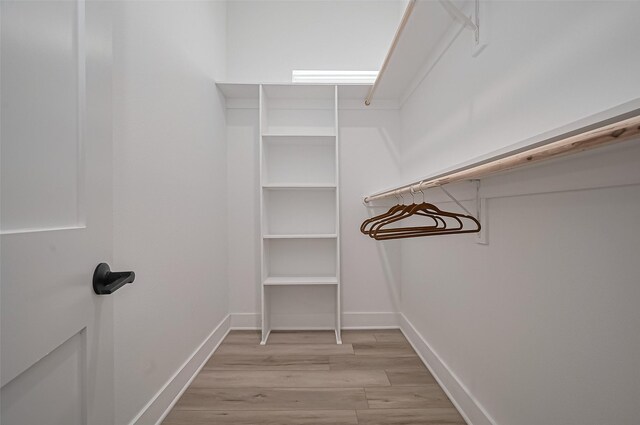 walk in closet featuring light wood-style flooring
