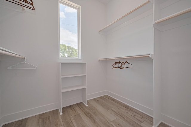 walk in closet featuring light wood-style floors