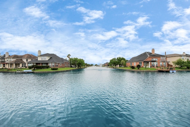 property view of water with a residential view