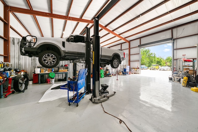 view of garage