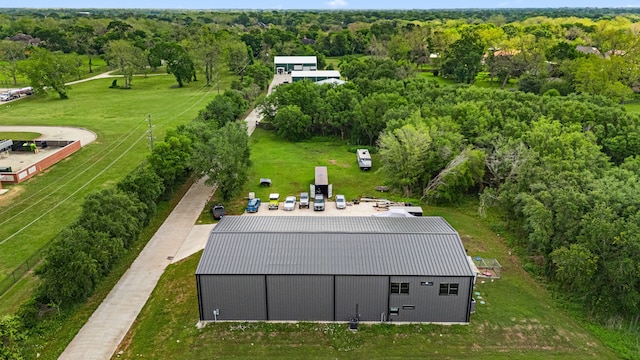 aerial view with a forest view