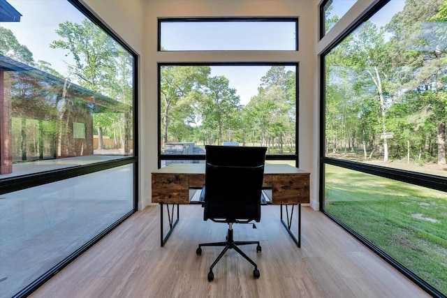 11571 Robin Ln, Conroe, TX 77303 - home office with wood finished floors