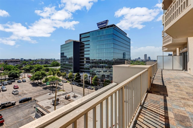 balcony featuring a city view