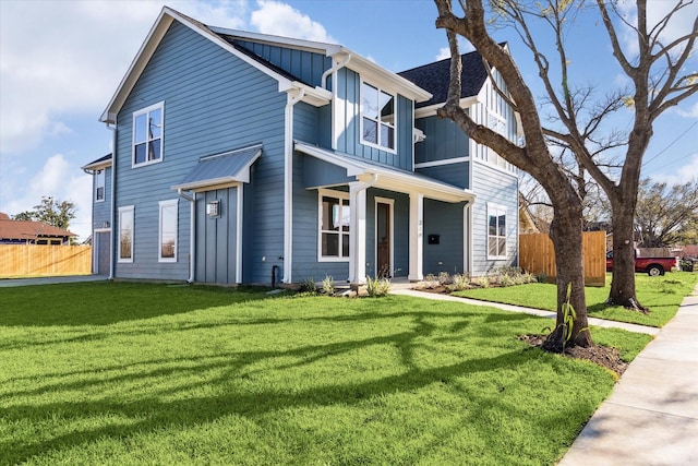 view of front facade featuring board and batten siding