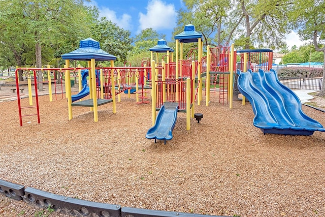 community play area with fence