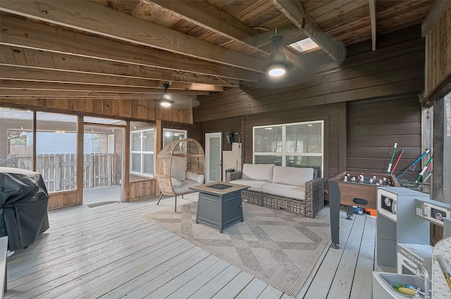 6015 Allentown Dr, Spring, TX 77389 - wooden deck featuring an outdoor living space and a grill