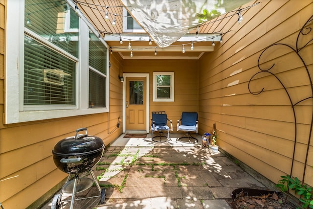view of patio / terrace featuring a grill