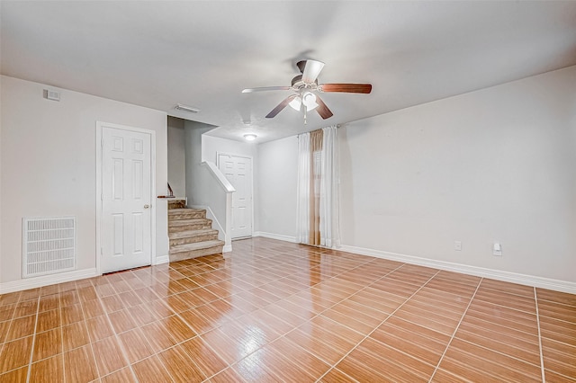 10506 Linsley Ln, Houston, TX 77034 - interior space with stairway, visible vents, and ceiling fan