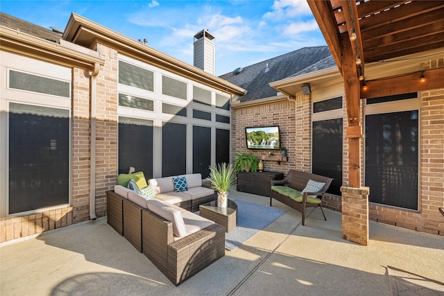 view of patio with an outdoor living space