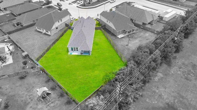 bird's eye view with a residential view
