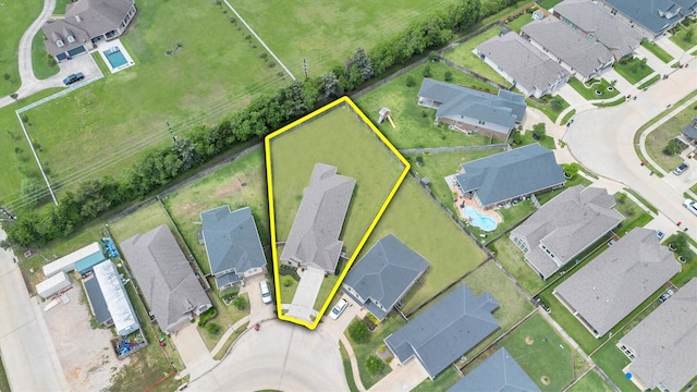 aerial view with a residential view
