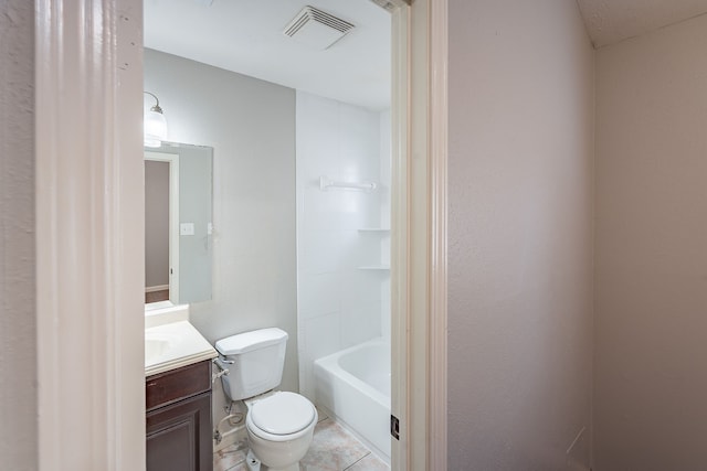 12626 Lacey Crest Dr, Houston, TX 77070 - bathroom with visible vents, toilet, vanity, and shower / washtub combination