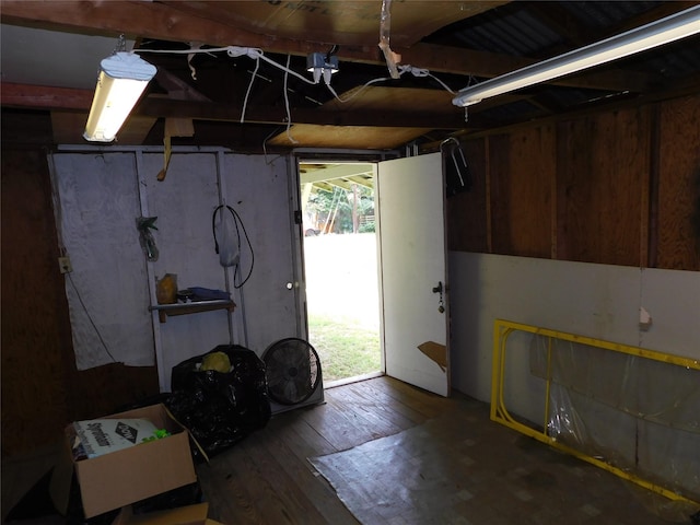 interior space with hardwood / wood-style floors