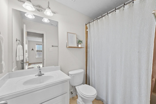 7818 Stoneyway Dr, Houston, TX 77040 - full bath with a shower with shower curtain, toilet, and vanity