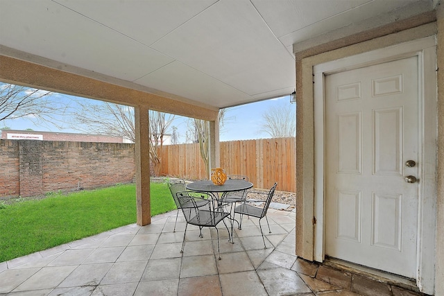 7818 Stoneyway Dr, Houston, TX 77040 - view of patio with outdoor dining space and fence