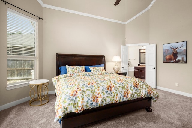 24636 Hosford Meadows Dr, Porter, TX 77365 - bedroom with baseboards, crown molding, and carpet