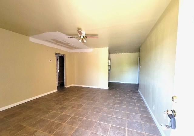 6710 Fairwood Rd, Hitchcock, TX 77563 - tiled spare room featuring baseboards and ceiling fan