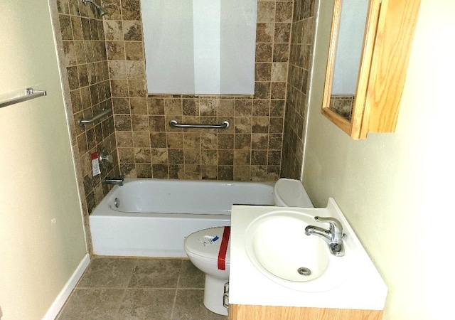 6710 Fairwood Rd, Hitchcock, TX 77563 - full bathroom with tile patterned floors, toilet, and a sink