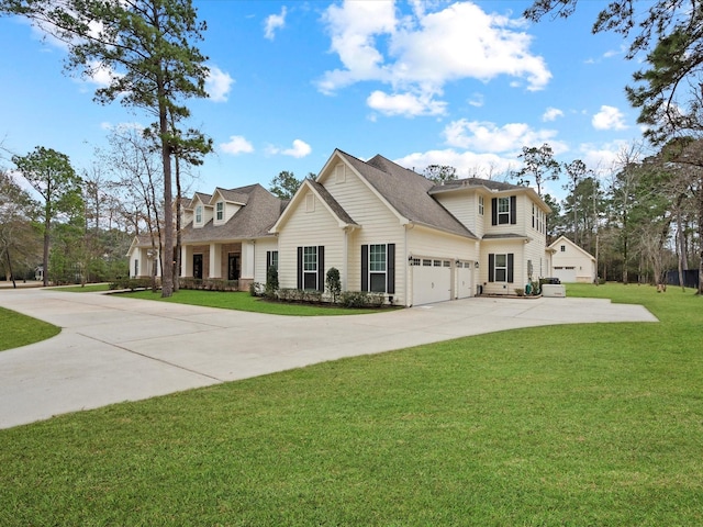 10539 Crestwater Cir, Magnolia, TX 77354 - view of front of property featuring concrete driveway, a front lawn, and roof with shingles