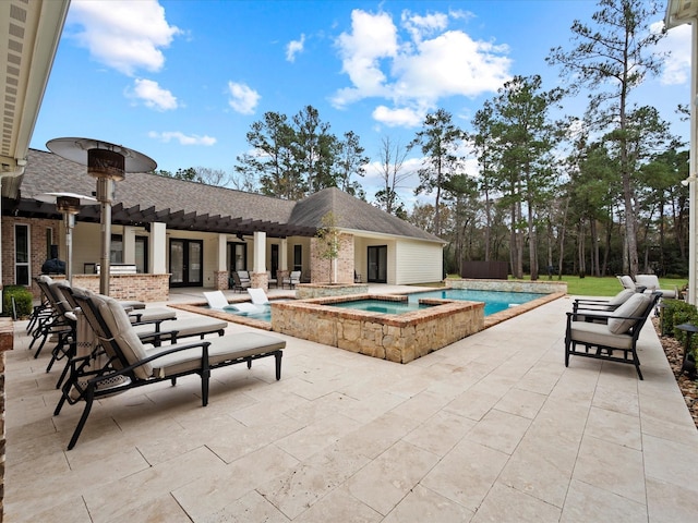 10539 Crestwater Cir, Magnolia, TX 77354 - view of pool with a patio and a pool with connected hot tub