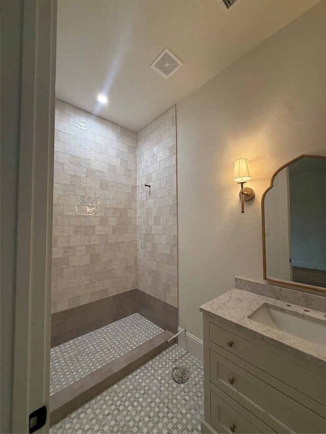 15420 Highlander Ct, Montgomery, TX 77356 - full bathroom with a tile shower and vanity
