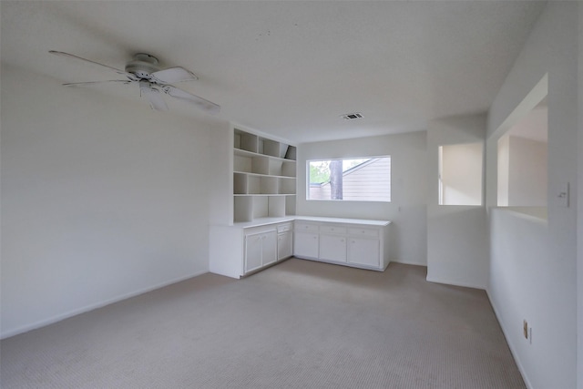 1319 E Brooklake Dr, Houston, TX 77077 - spare room with ceiling fan, visible vents, and light colored carpet