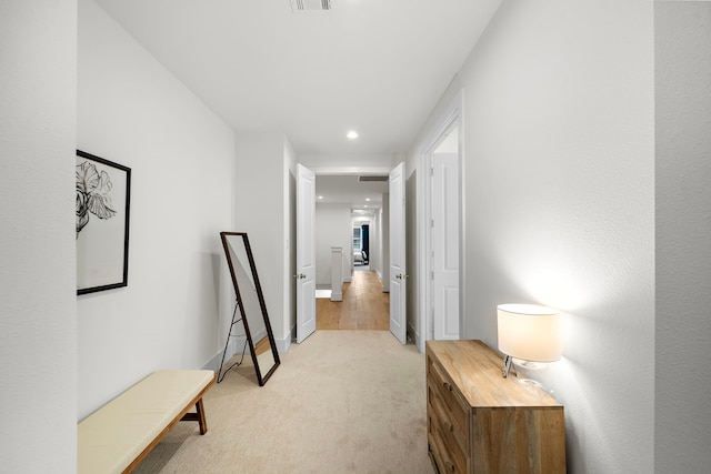 805 Fisher St Unit B, Houston, TX 77018 - hallway featuring light carpet and recessed lighting