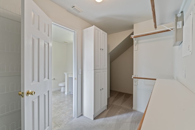 walk in closet featuring visible vents