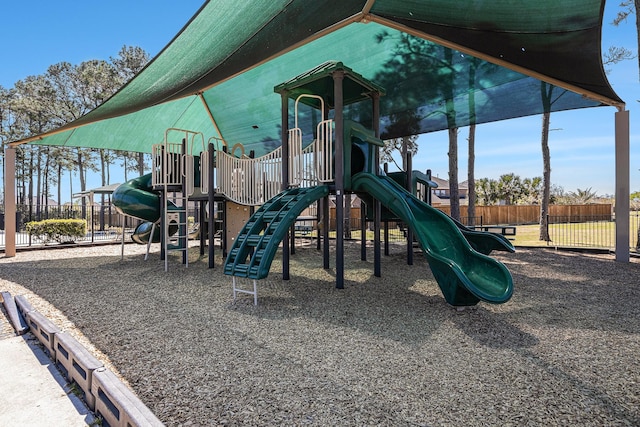 community playground with fence