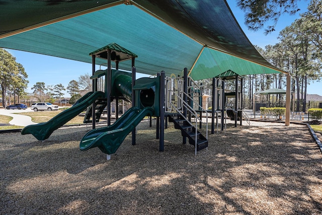 community playground with fence