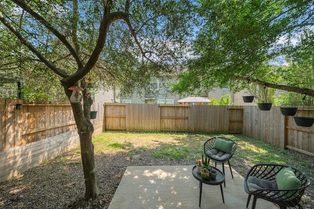 38 Wineberry Pl, The Woodlands, TX 77382 - fenced backyard with a patio area