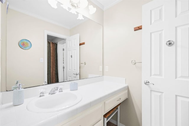 4304 Newcastle Ct, Bryan, TX 77802 - full bath with vanity and ornamental molding
