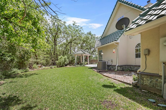 4304 Newcastle Ct, Bryan, TX 77802 - view of green lawn with a gazebo and cooling unit