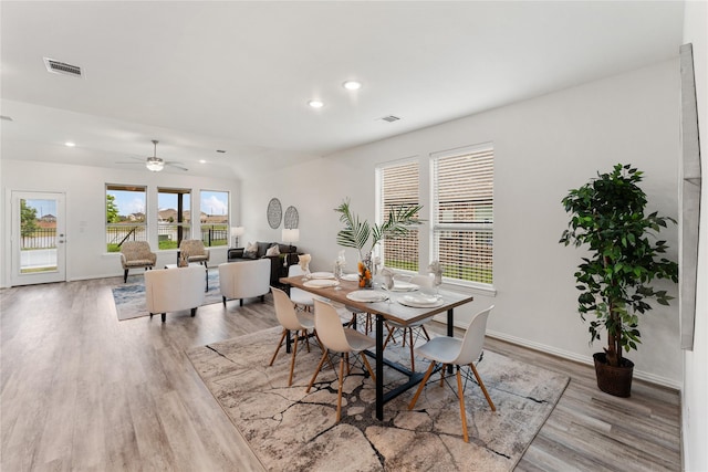 546 Long Beach Bay Dr, Katy, TX 77493 - dining space with recessed lighting, visible vents, and light wood-type flooring