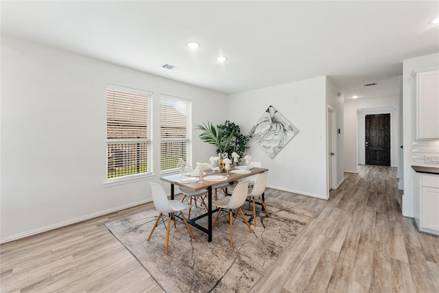 546 Long Beach Bay Dr, Katy, TX 77493 - dining room with recessed lighting, light wood-style floors, visible vents, and baseboards