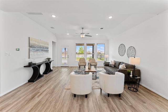 546 Long Beach Bay Dr, Katy, TX 77493 - living area with baseboards, a ceiling fan, wood finished floors, and recessed lighting