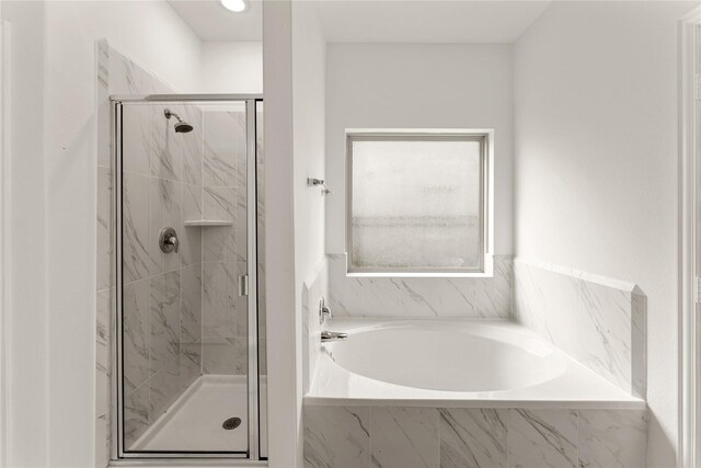 546 Long Beach Bay Dr, Katy, TX 77493 - bathroom with a garden tub and a marble finish shower