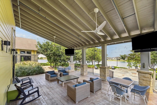 view of patio / terrace with ceiling fan