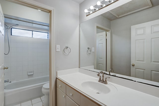3126 Pebble Bay Dr, League City, TX 77573 - full bath featuring tile patterned floors, shower / bath combination, vanity, and toilet
