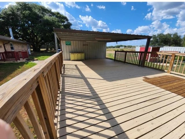 deck with a carport