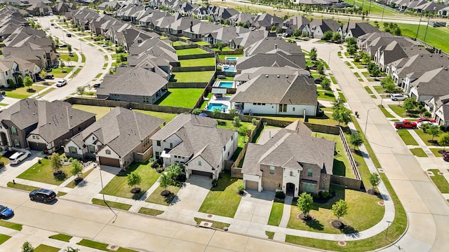drone / aerial view with a residential view