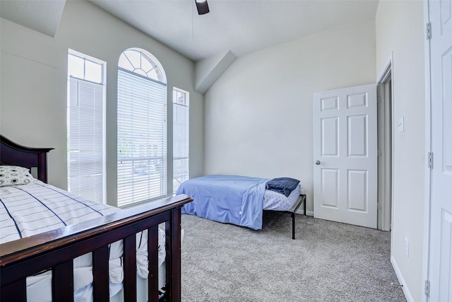 bedroom featuring carpet flooring and ceiling fan
