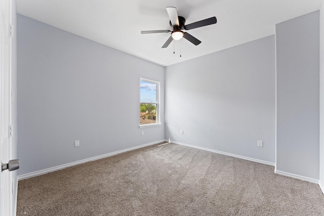 1215 E 34th St Unit A, Houston, TX 77022 - carpeted empty room featuring ceiling fan and baseboards