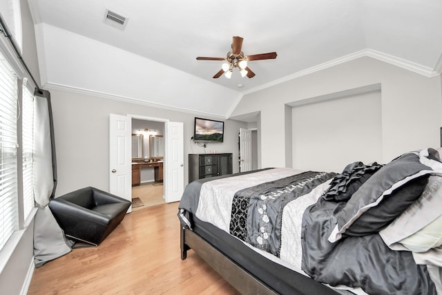 6222 Skyline Dr Unit 27, Houston, TX 77057 - bedroom with lofted ceiling, crown molding, multiple windows, and visible vents