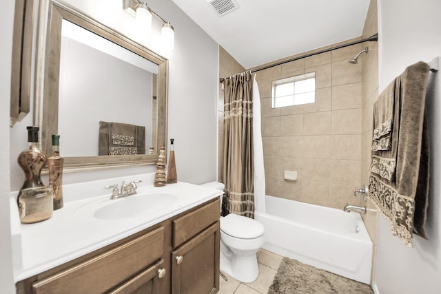 6222 Skyline Dr Unit 27, Houston, TX 77057 - full bath featuring toilet, visible vents, shower / tub combo, tile patterned flooring, and vanity