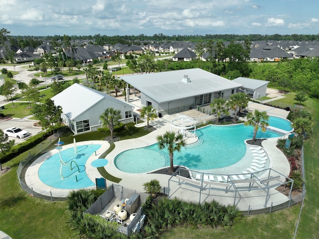 10021 Preserve Way, Conroe, TX 77385 - view of swimming pool featuring a residential view and a patio