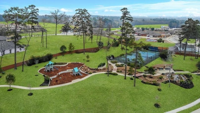 drone / aerial view featuring a residential view